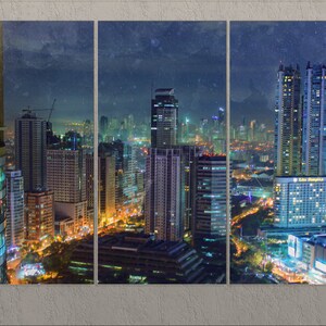 Manila Skyline, Manila Canvas Print, Philippines Wall Art, Philippines Canvas Art, Manila Painting, Manila Print