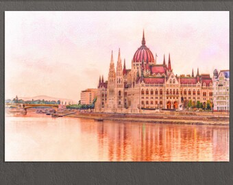 Impresión en lienzo de Budapest, Parlamento húngaro, Arte mural de Budapest, Hungría