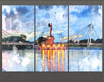 Wichita Canvas Print, Wichita Skyline, Wichita Wall Art