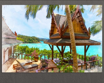 Phuket Canvas Print, Phuket Wall Art, Phuket Painting, Thailand Resorts