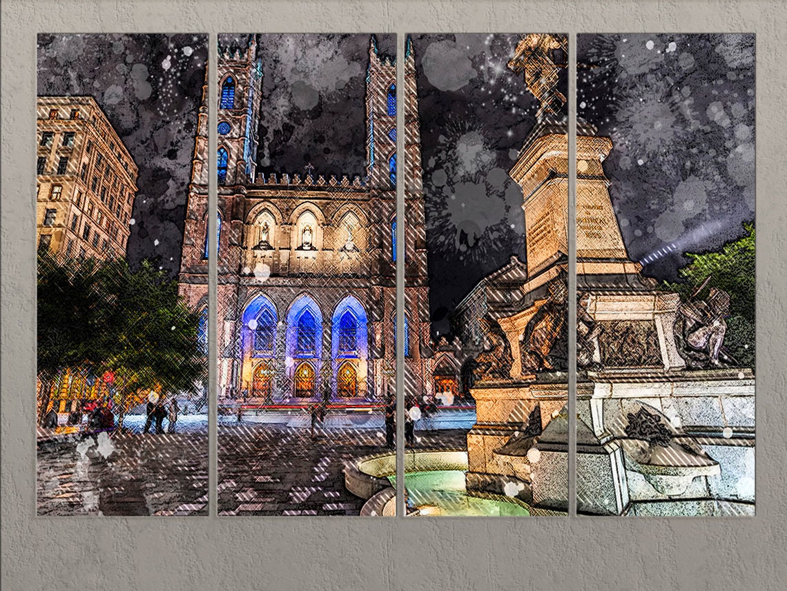 Montreal Canvas Print Montreal Downtown Montreal Wall Art Etsy UK