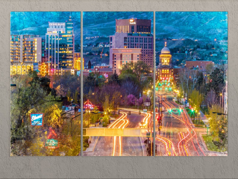 Boise Canvas Print, Boise Wall Art, Boise Painting, Boise Downtown