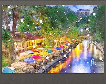 San Antonio Canvas Print, San Antonio Downtown, San Antonio Wall Art