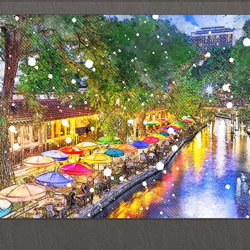 San Antonio Map Print Poster Canvas Texas Map Print Poster Etsy