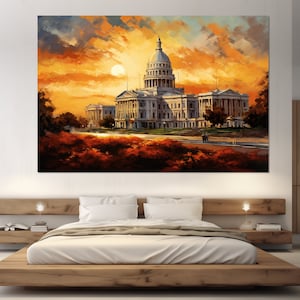Providence Canvas Print, Rhode Island State House, Providence Painting, Providence Wall Art, Rhode Island