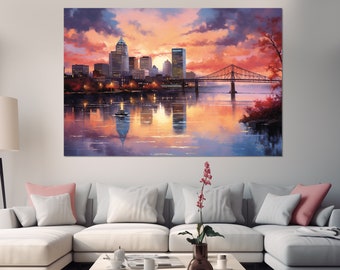 Louisville Skyline, Louisville Canvas Print, Louisville Wall Art