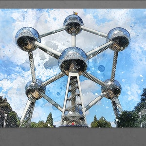 Brussels Atomium Canvas Print, Brussels Wall Art, Belgium
