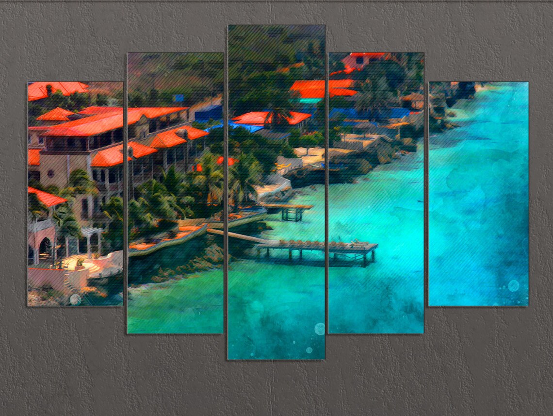 Bonaire Wall Art Bonaire Canvas Print Kralendijk Skyline Etsy