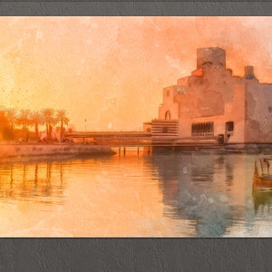 Doha Canvas Print, Doha Skyline, Doha Wall Art, Museo de Arte Islámico de Doha
