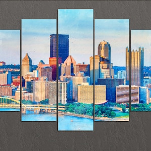 Pittsburgh Canvas Print, Pittsburgh Skyline, Pittsburgh Wall Art
