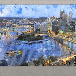 Pittsburgh Canvas Print, Pittsburgh Skyline, Pittsburgh Wall Art