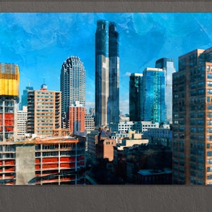 Jersey City Canvas Print, Jersey City Skyline, Jersey City Painting, Jersey City Wall Art, New Jersey