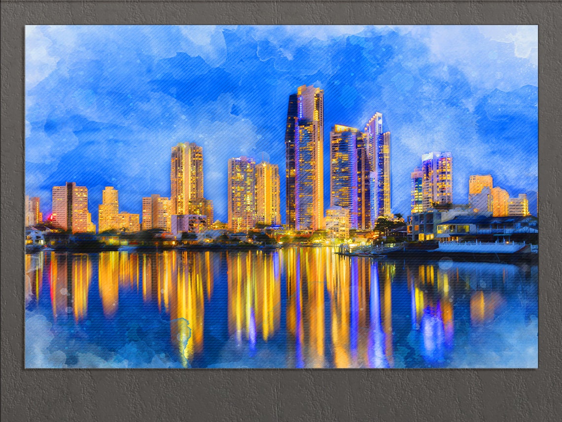 Sydney Canvas Print Sydney Painting Sydney Skyline Sydney Etsy UK