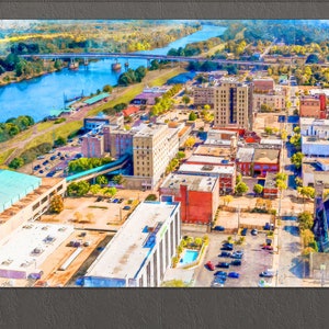 Alexandria Canvas, Alexandria Wall Decor, Alexandria Painting, Alexandria Skyline Louisiana