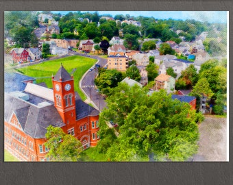 Waterbury Canvas Print, Waterbury Painting, Waterbury Skyline, Waterbury Wall Art, Connecticut