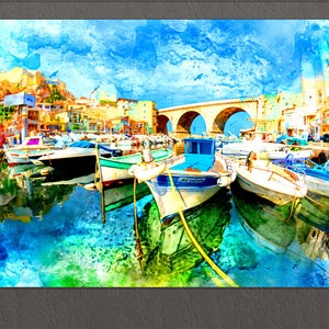 Marseille Canvas Print, Vallon des Auffes, Marseille Wall Art, France