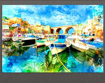 Marseille Canvas Print, Vallon des Auffes, Marseille Wall Art, France