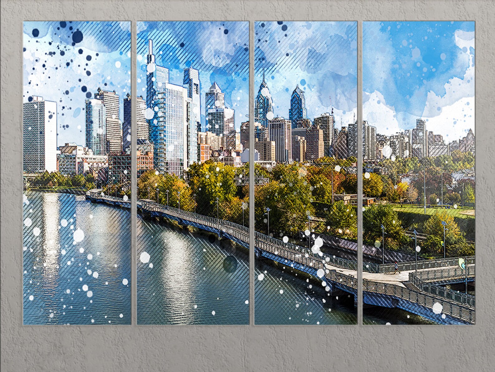 Philadelphia Canvas Print Philadelphia Skyline Philadelphia | Etsy