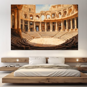Acropolis Theatre Canvas Print, Athens Print, Athens Wall Art, Greece