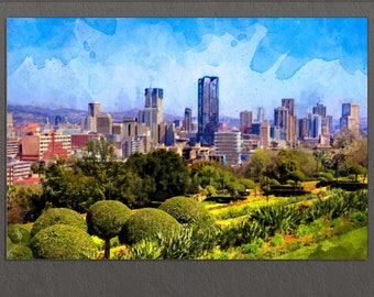 Pretoria Canvas Print, Pretoria Skyline, South Africa Wall Art, Pretoria Painting, Pretoria Wall Art, South Africa