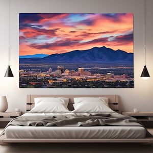 Albuquerque Leinwand Druck, Albuquerque Skyline, Albuquerque Wandkunst