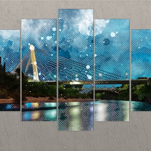 Podgorica Canvas Print, Podgorica Bridge, Podgorica Wall Art, Montenegro