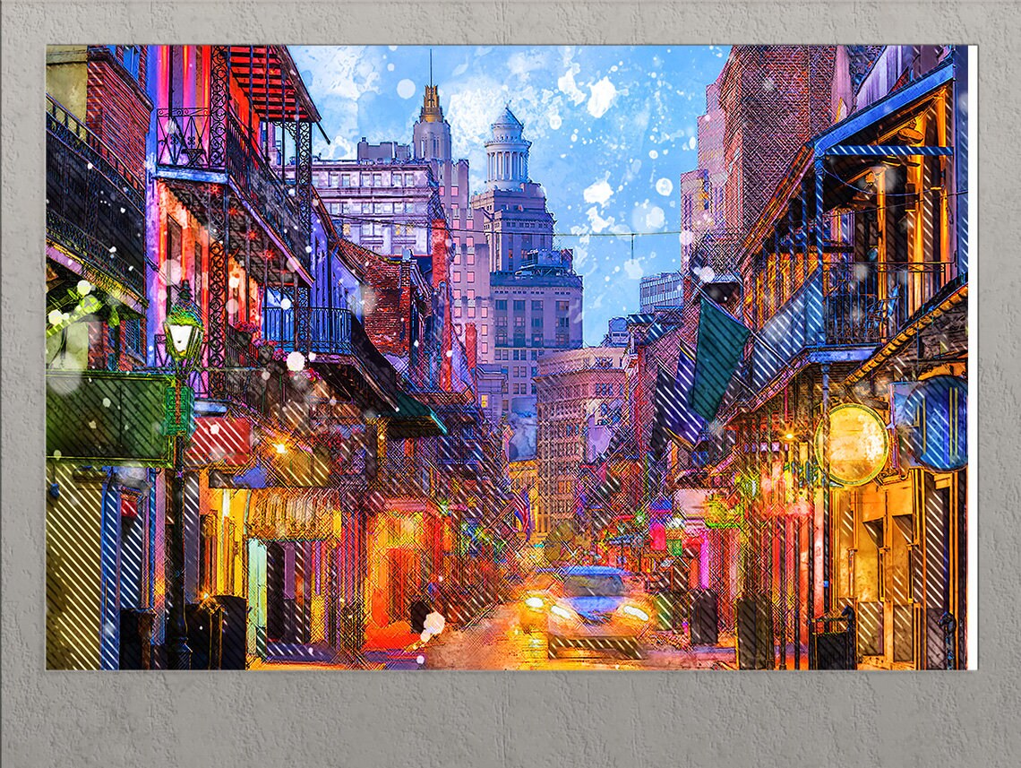 New Orleans Canvas Print New Orleans Downtown New Orleans Etsy