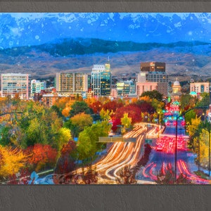 Boise Canvas Print, Boise Painting, Boise Skyline, Boise Wall Art, Idaho Canvas Art