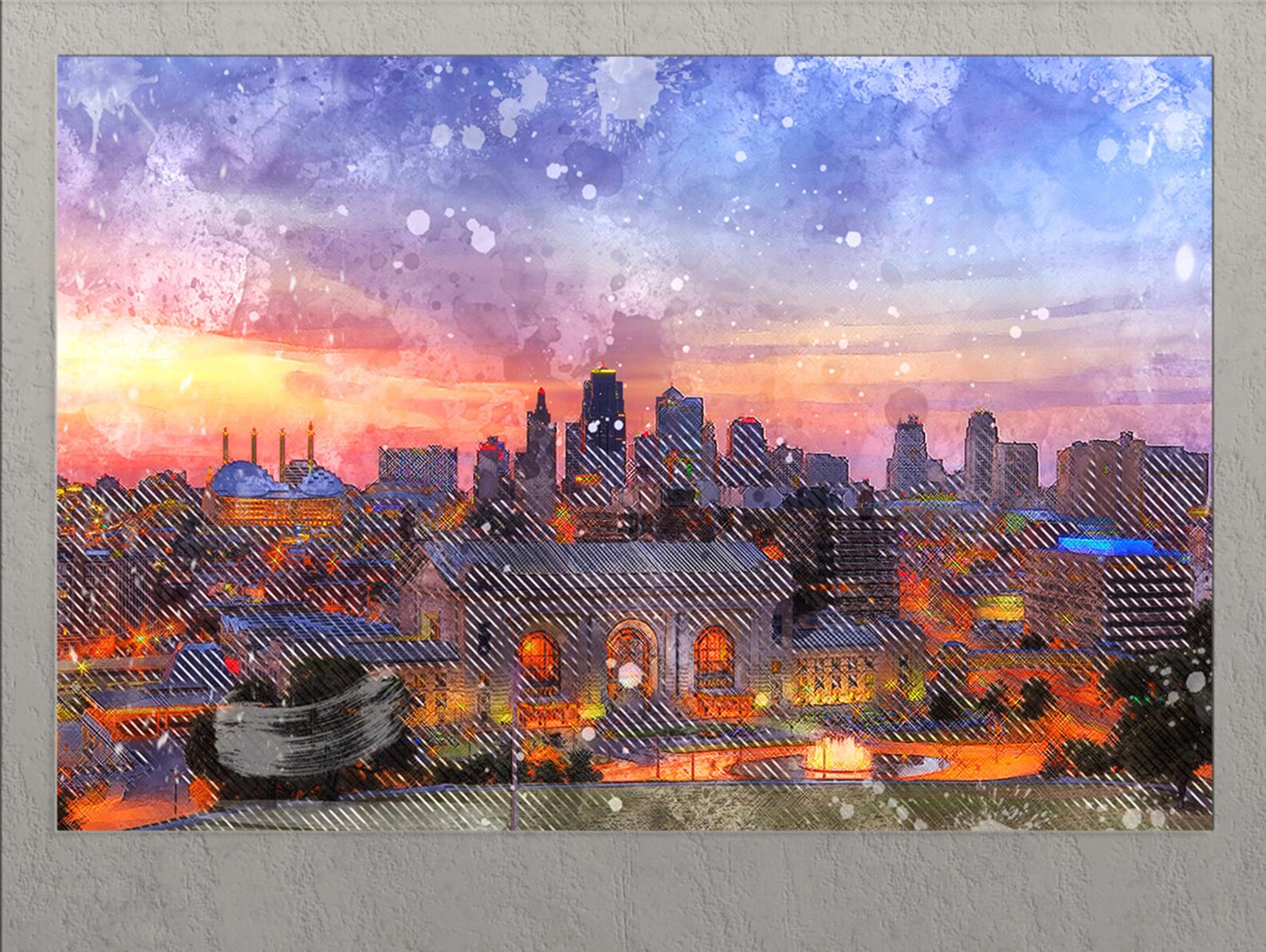 Kansas City Canvas Print Kansas City Skyline Kansas City Etsy