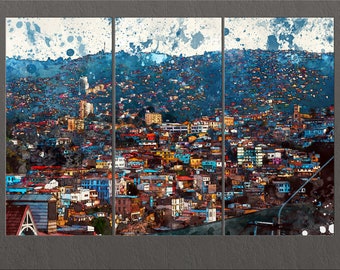 Valparaíso Canvas Print, Valparaíso Skyline, Valparaíso Wall Art, Chile