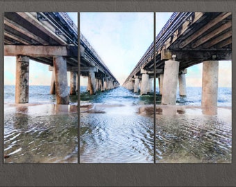 Virginia Beach Canvas Print, Chesapeake Bay Bridge, Virginia Beach Painting, Virginia Beach Wall Art