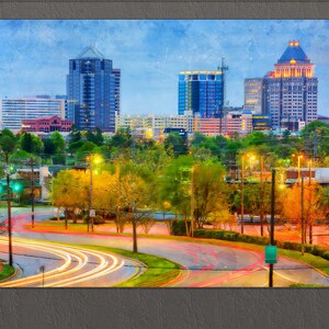 Greensboro Canvas Print, Greensboro Skyline, Greensboro Painting, Greensboro Wall Art, North Carolina