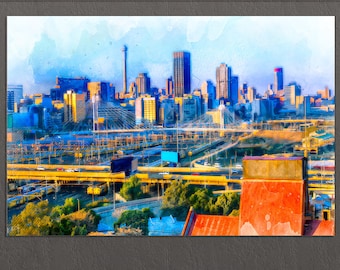 South Africa Wall Art, Pretoria Canvas Print, Pretoria Skyline, Pretoria Painting, Pretoria Wall Art, South Africa