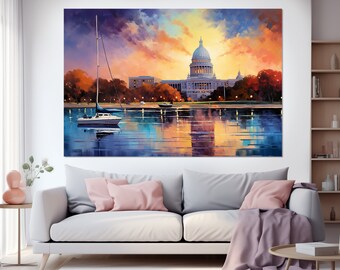 Madison Canvas Print, Madison Painting, Madison Wall Art, Wisconsin
