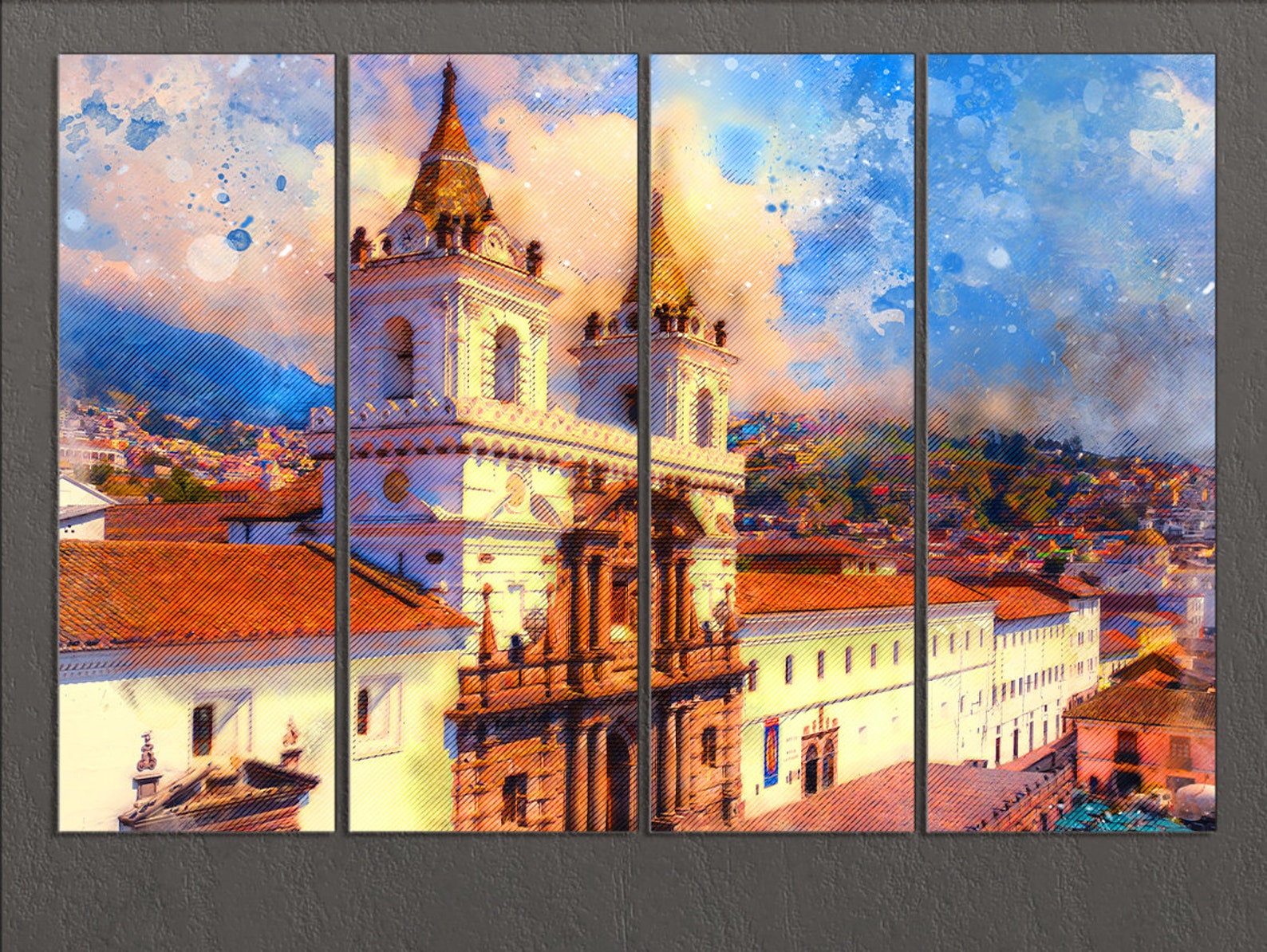 Quito Canvas Print Quito Skyline Quito Wall Art Ecuador Etsy