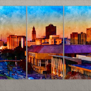 Baton Rouge Canvas Print, Baton Rouge Painting, Baton Rouge Skyline, Baton Rouge Wall Art, Louisiana
