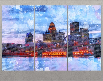 Louisville Canvas Print, Louisville Skyline, Louisville Wall Art