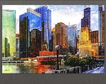 Chicago Canvas Print, Chicago Skyline, Chicago Wall Art