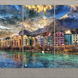 **Innsbruck Leinwanddruck, **Innsbruck Skyline**, Österreich