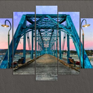 Chattanooga Canvas Print, Walnut Street Bridge, Chattanooga Painting, Chattanooga Wall Art, Tennessee