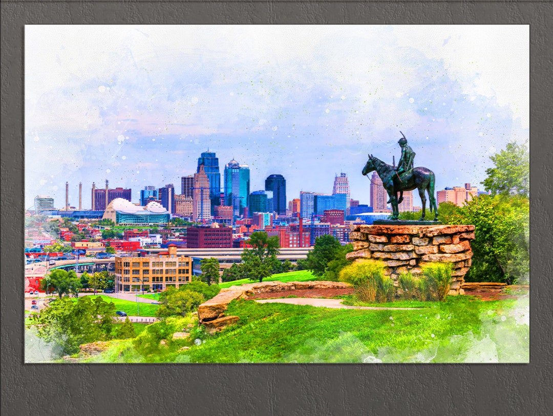 Kansas City Canvas Print, Kansas City Painting, Kansas City Skyline ...