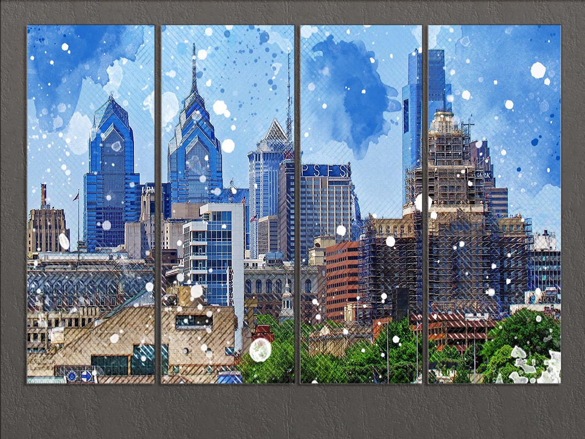 Philadelphia Canvas Print Philadelphia Skyline Philadelphia | Etsy