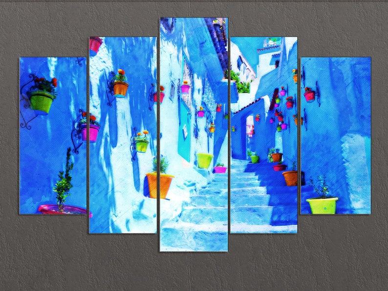 Morocco Wall Art, Rabat Canvas Print, Rabat Downtown, Rabat Painting