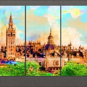 Seville Canvas Print, Seville Downtown, Cathedral of Saint Mary of the See, Seville Wall Art, Spain