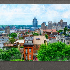 Cincinnati Canvas Print, Cincinnati Painting, Cincinnati Skyline, Cincinnati Wall Art, Ohio