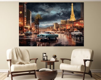 Las Vegas Painting, Las Vegas Canvas Print, Las Vegas Sign, Las Vegas Wall Art, Nevada