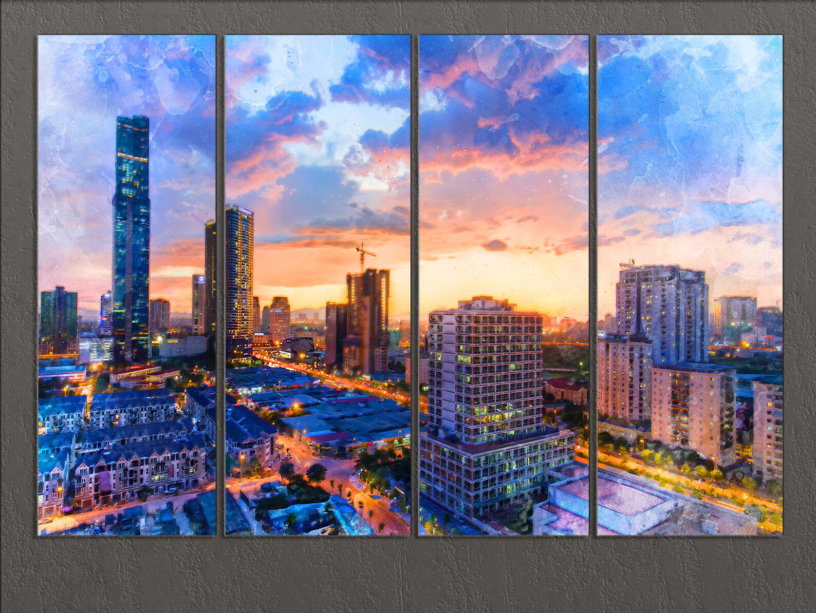Hanoi Canvas Print Vietnam Wall Art Hanoi Skyline Hanoi Etsy