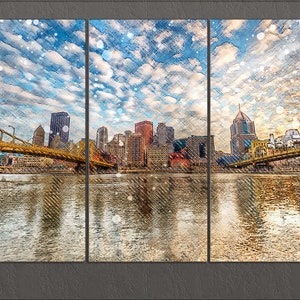 Pittsburgh Canvas Print, Pittsburgh Skyline, Pittsburgh Wall Art