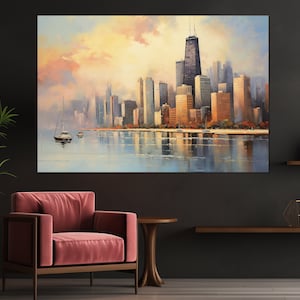 Chicago Canvas Print, Chicago Skyline, Chicago Wall Art