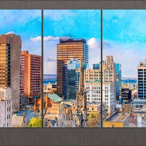 Hamilton Canvas Print, Hamilton Skyline, Hamilton Wall Art, Hamilton Painting, Ontario, Canada